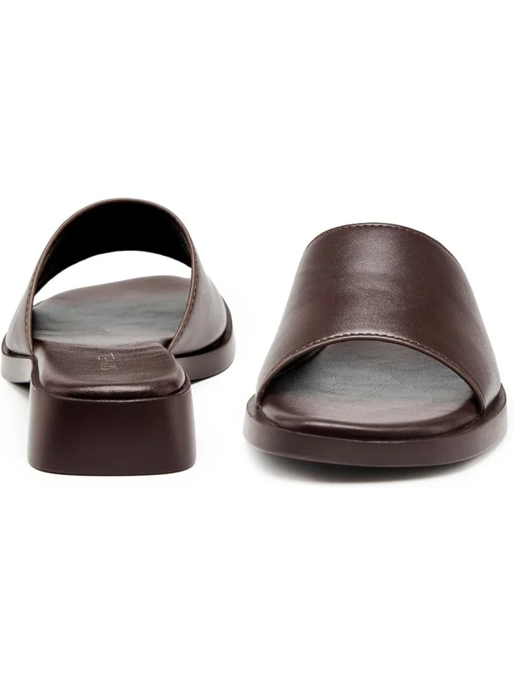 Women’s Coffee Faux Leather Comfortable Open Toe Fashion Backless Casual Flats
